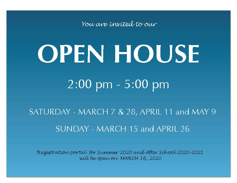 2020 Summer Open House starts in March 7